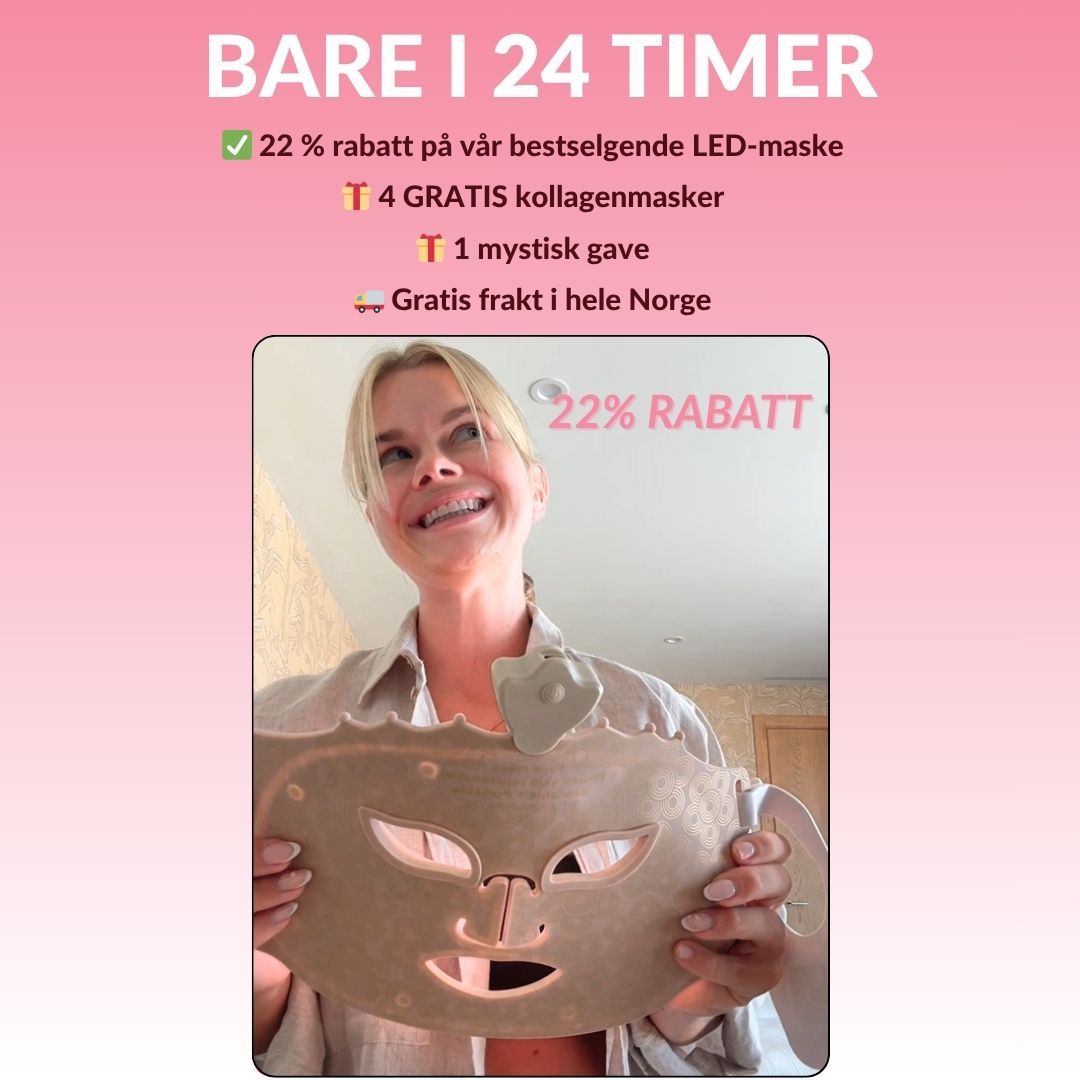 LED Lysterapi Ansiktsmaske - BARE 24 TIMER
