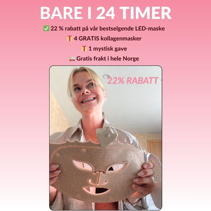 LED Lysterapi Ansiktsmaske - BARE 24 TIMER